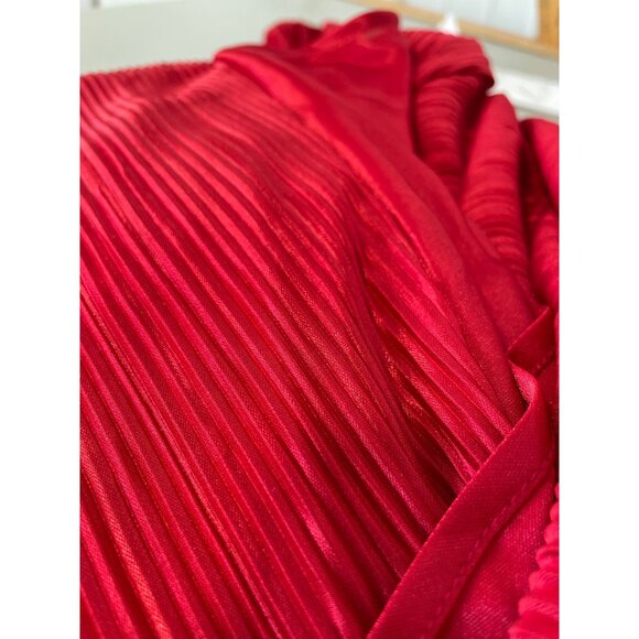 READ BEAUTIFUL by Lawrence Zarian Petite Faux Wrap Pleated Dress Size XLP Red - Picture 8 of 9